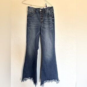 NWT Insane Gene Jeans Wide Leg Flare Raw Hem Size 28 Women’s jeans